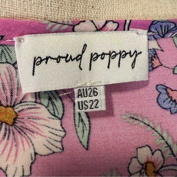 Proud Poppy "Eliza" Plus Size Pink Floral Ruffle Tiered Dress, Size 22 - Picture 7 of 9